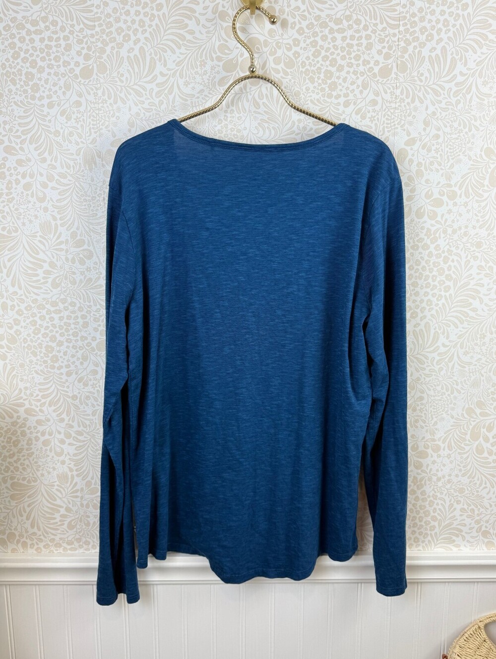 Toad&Co Women's Heathered Blue Marley Tencel Long Sleeve V-Neck Tee - Size - XL - Picture 3 of 7